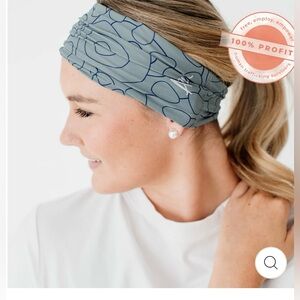 Aruna Rita Headband - Sage Linear Abstract Floral